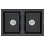 Кухонная мойка Paulmark Tandem 80/2 (810*500) Черный гранит BL