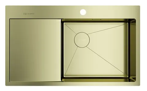 Кухонная мойка Omoikiri Akisame 86-LG-R Side (4997046) светлое золото